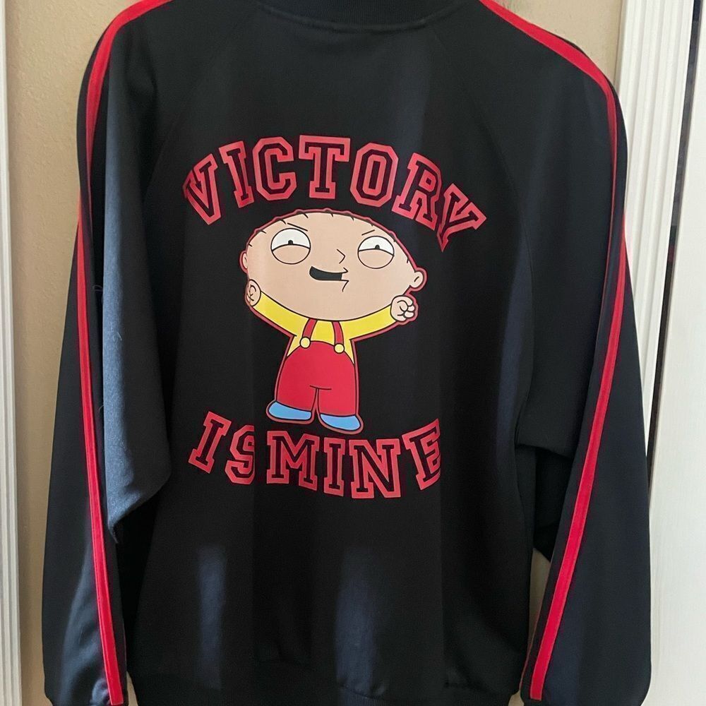 Family Guy Vintage Side Black and Red Track Jacket M Hot Topic Original